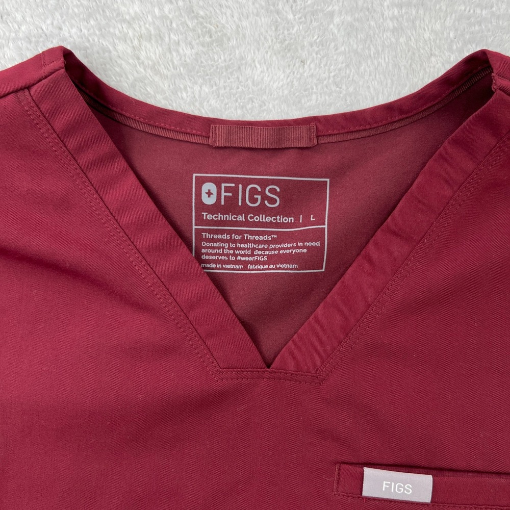 FIGS Maternity Scrub Set L/XL Burgundy Women Medical Jogger Uniform Set - Picture 4 of 16